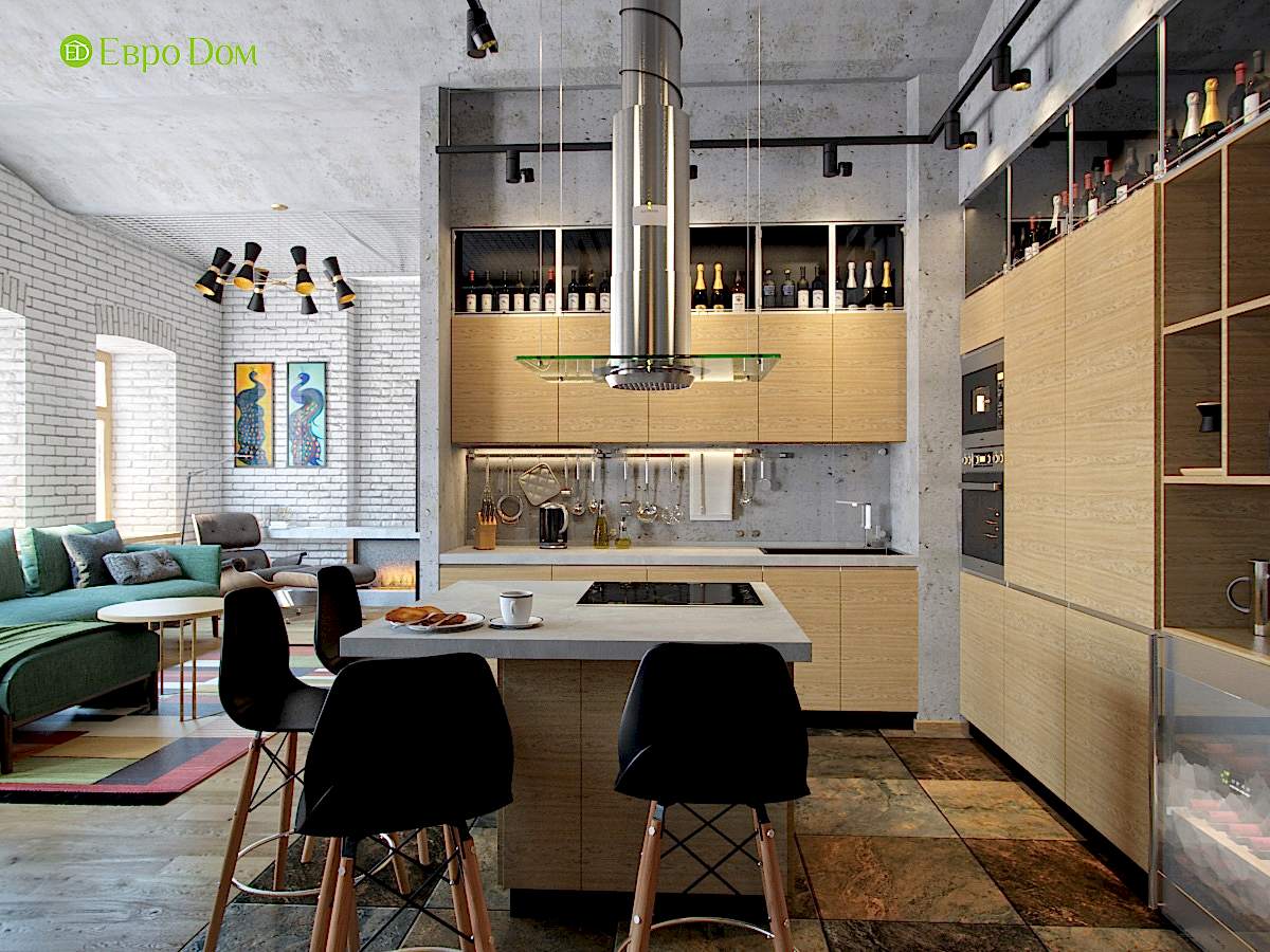 Дизайн 4-комнатной квартиры в стиле лофт. Фото 011