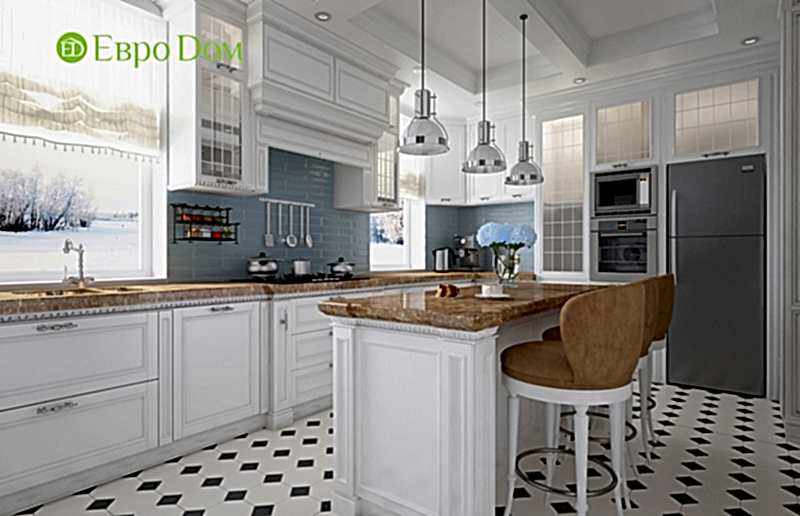 Дизайн интерьера коттеджа 393 кв. м в английском стиле. Фото 04