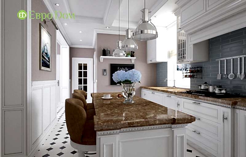 Дизайн интерьера коттеджа 393 кв. м в английском стиле. Фото 05