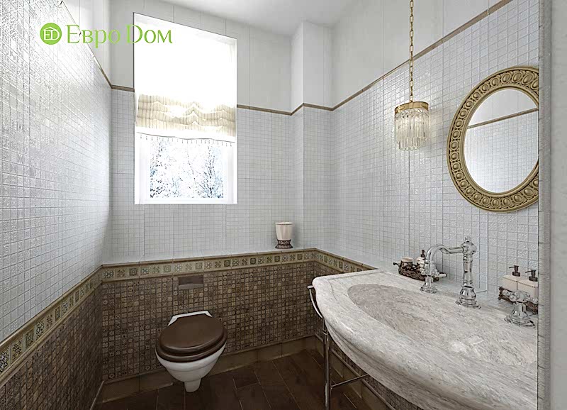 Дизайн интерьера коттеджа 393 кв. м в английском стиле. Фото 015