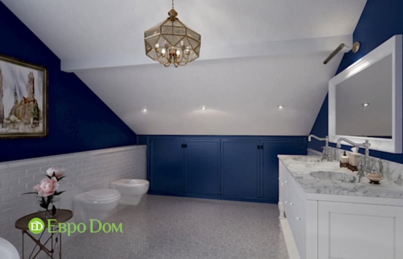 Дизайн интерьера коттеджа 393 кв. м в английском стиле. Фото 016