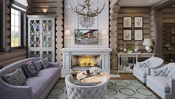 Дизайн интерьера коттеджа 208 кв. м в стиле фьюжн. Фото проекта