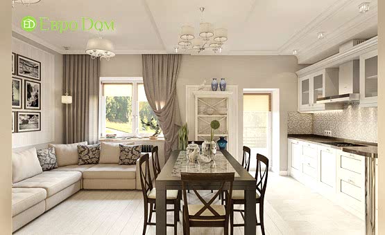 Дизайн интерьера коттеджа 246 кв.м. по адресу МО, Солнечногорский р-н, пос. Кутузовское, вблизи д. Благовещенка. Фото 3