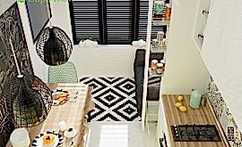 Дизайн интерьера 1-комнатной квартиры 36 кв.м. по адресу г. Алматы, Варшавское шоссе, д. 50. Фото 1