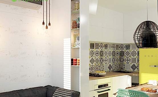 Дизайн интерьера 1-комнатной квартиры 36 кв.м. по адресу г. Алматы, Варшавское шоссе, д. 50. Фото 3