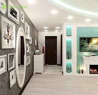 Дизайн трехкомнатной квартиры 76 кв. м в стиле тиффани. Фото проекта