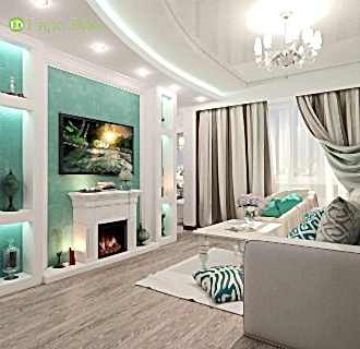 Дизайн трехкомнатной квартиры 76 кв. м в стиле тиффани. Фото проекта