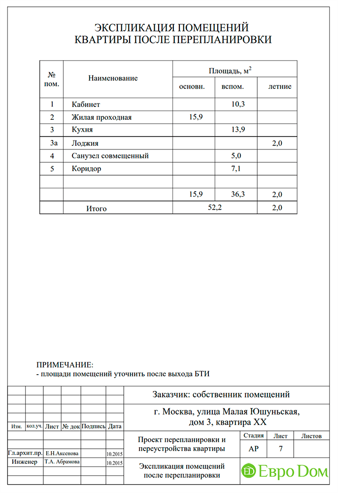 Перепланировка. Стиль: . Проект. Фото 3