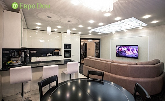 Ремонт четырехкомнатной квартиры 150 кв. м в современном стиле. Фото проекта