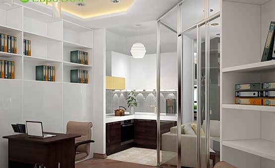 Дизайн интерьера квартиры-студии 47 кв.м. по адресу г. Алматы, Ленинский проспект, д. 111. Фото 2