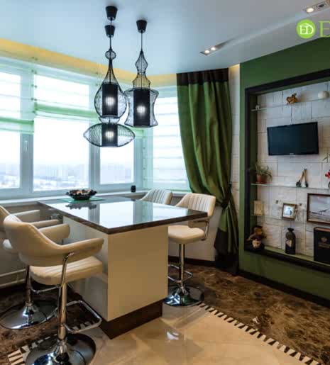 Ремонт двухкомнатной квартиры 77 кв. м в современном стиле. Фото проекта