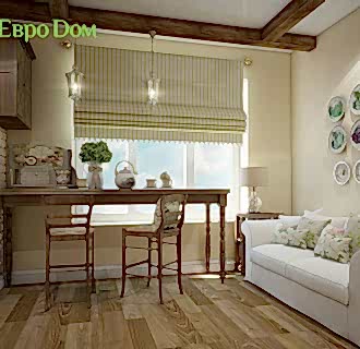 Дизайн двухкомнатной квартиры 94 кв. м в стиле прованс. Фото проекта