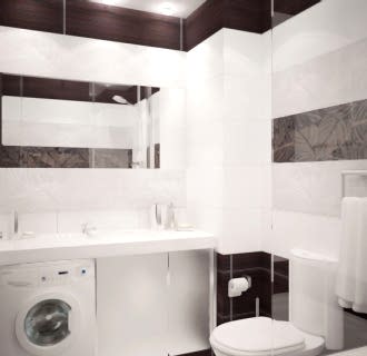 Дизайн двухкомнатной квартиры 58 кв. м в современном стиле. Фото проекта