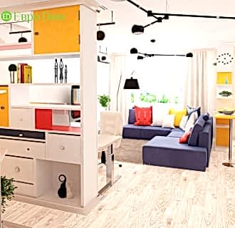 Дизайн двухкомнатной квартиры 63 кв. м в современном стиле. Фото проекта