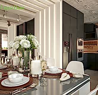 Дизайн двухкомнатной квартиры 61 кв. м в стиле лофт. Фото проекта