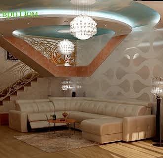 Дизайн интерьера коттеджа 205 кв. м в современном стиле. Фото проекта