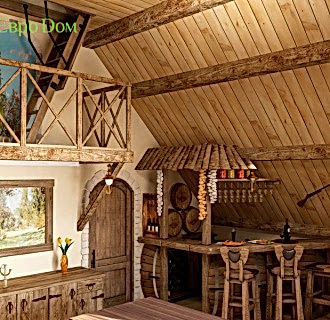 Дизайн интерьера коттеджа 434 кв. м в деревенском стиле. Фото проекта