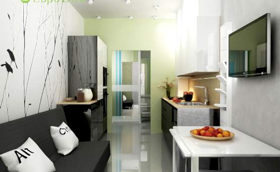 Дизайн интерьера квартиры-студии 43 кв.м. по адресу г. Химки, мкр.Фирсановка, ул.Речная, д. 2Б. Фото 2