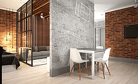 Дизайн интерьера квартиры-студии 49 кв.м. по адресу МО, г. Щелково, ул. Первомайская  д. 9, корп. 2. Фото 3