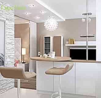 Дизайн однокомнатной квартиры 54 кв. м в современном стиле. Фото проекта