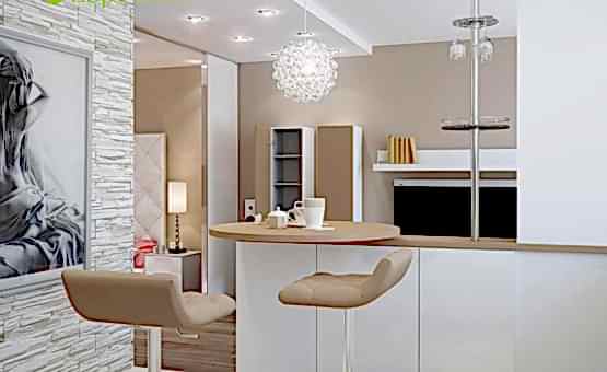 Дизайн интерьера квартиры-студии 54 кв.м. по адресу г. Алматы, Хорошовское шоссе, д. 12. Фото 1