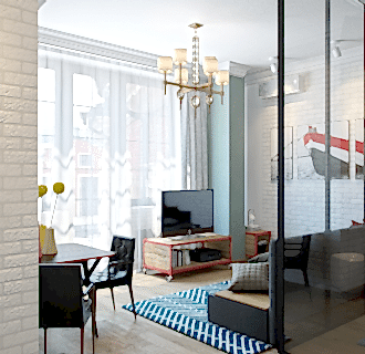 Дизайн трехкомнатной квартиры 65 кв. м в скандинавском стиле. Фото проекта