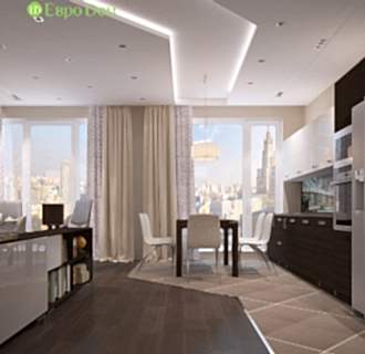 Дизайн трехкомнатной квартиры 107 кв. м в современном стиле. Фото проекта