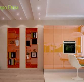 Дизайн двухкомнатной квартиры 87 кв. м в современном стиле. Фото проекта