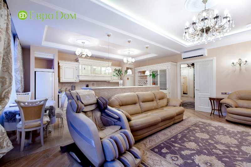 Ремонт трёхкомнатной квартиры. Интерьер в классическом стиле. Фото 020