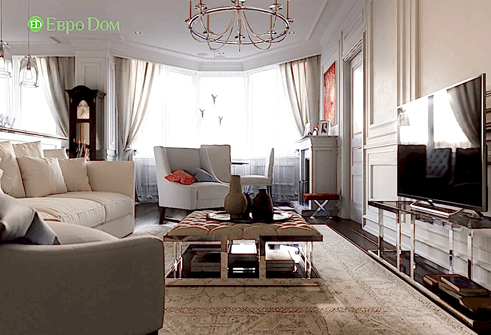 Ремонт 3-комнатной квартиры в классическом стиле. Фото 07