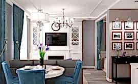 Дизайн интерьера квартиры-студии 44 кв.м. по адресу г. Звенигород, ул. Садовая, д. 6, ЖК «Заречье». Фото 2