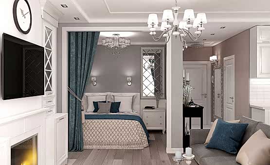 Дизайн интерьера квартиры-студии 44 кв.м. по адресу г. Звенигород, ул. Садовая, д. 6, ЖК «Заречье». Фото 4