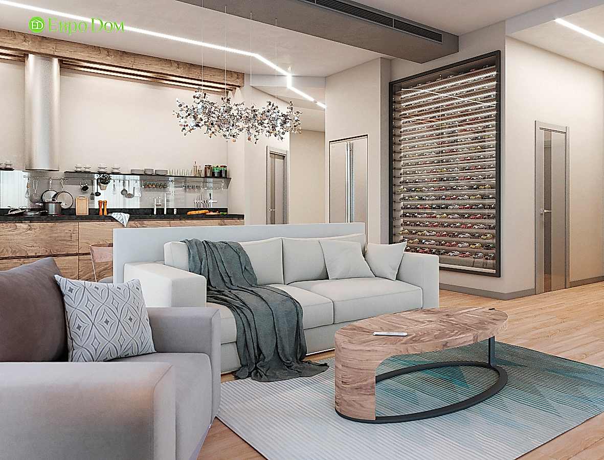 Дизайн интерьера трехкомнатной квартиры 130 кв. м в стиле эко-минимализм. Фото 02