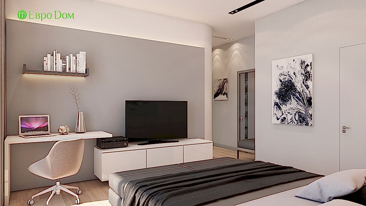 Дизайн интерьера трехкомнатной квартиры 130 кв. м в стиле эко-минимализм. Фото 08