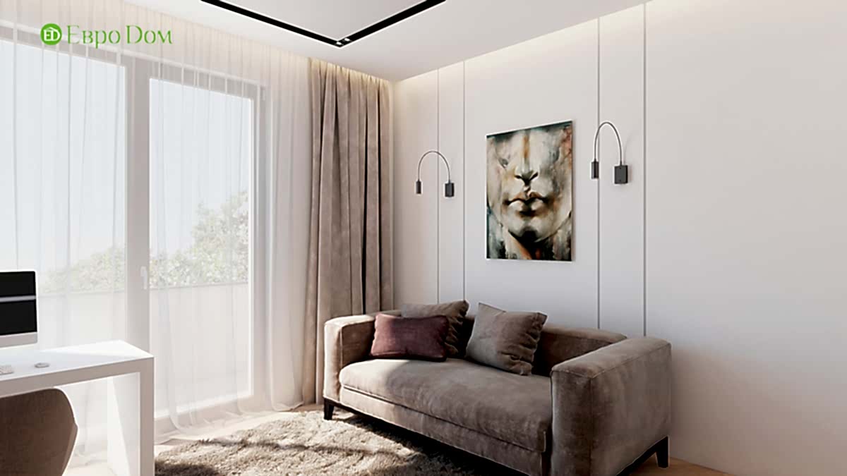 Дизайн интерьера трехкомнатной квартиры 130 кв. м в стиле эко-минимализм. Фото 012