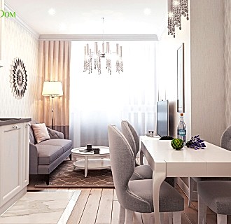 Дизайн трехкомнатной квартиры 62 кв. м в стиле ар-деко. Фото проекта