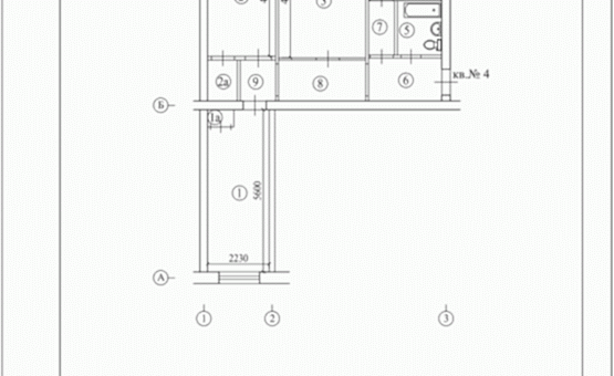 Перепланировка 3-комнатной квартиры 54 кв.м. по адресу г. Алматы, ул. Партизанская, д. 49, к. 1. Фото 1