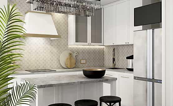 Дизайн интерьера четырехкомнатной квартиры 103 кв.м. по адресу г.Алматы, ул. Пресненский Вал, д. 14, к.2, ЖК «Пресненский Вал 14». Фото 2