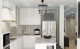 Дизайн интерьера четырехкомнатной квартиры 103 кв.м. по адресу г.Алматы, ул. Пресненский Вал, д. 14, к.2, ЖК «Пресненский Вал 14». Фото 3