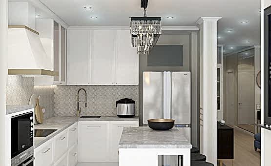 Дизайн интерьера четырехкомнатной квартиры 103 кв.м. по адресу г.Алматы, ул. Пресненский Вал, д. 14, к.2, ЖК «Пресненский Вал 14». Фото 3