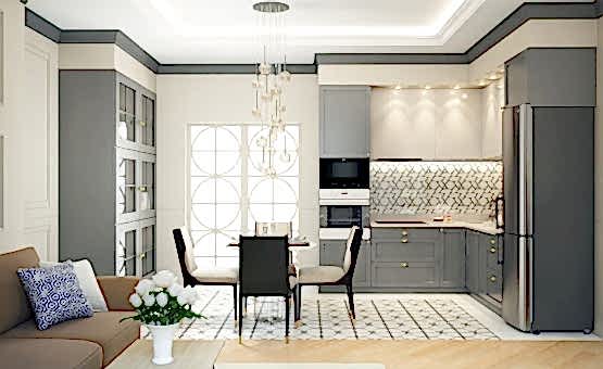 Дизайн интерьера трехкомнатной квартиры