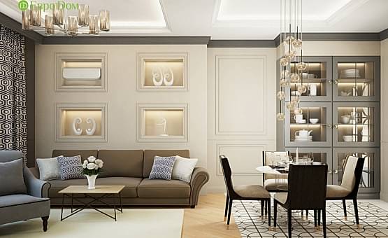 Дизайн интерьера трехкомнатной квартиры 82 кв.м. по адресу г. Алматы, пр. Вернадского, д. 105, корп. 4, ЖК «Елена». Фото 1