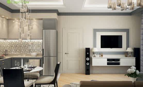 Дизайн интерьера трехкомнатной квартиры 82 кв.м. по адресу г. Алматы, пр. Вернадского, д. 105, корп. 4, ЖК «Елена». Фото 2