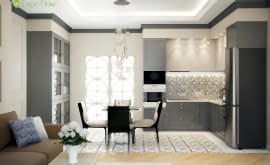 Дизайн интерьера трехкомнатной квартиры 82 кв.м. по адресу г. Алматы, пр. Вернадского, д. 105, корп. 4, ЖК «Елена». Фото 4