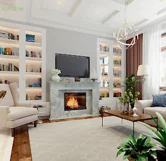 Дизайн интерьера коттеджа 413 кв. м в английском стиле. Фото проекта