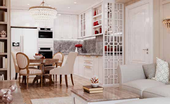 Дизайн интерьера трехкомнатной квартиры 83 кв.м. по адресу г. Алматы, Солдатский пер., 10, ЖК Лефортово. Фото 3