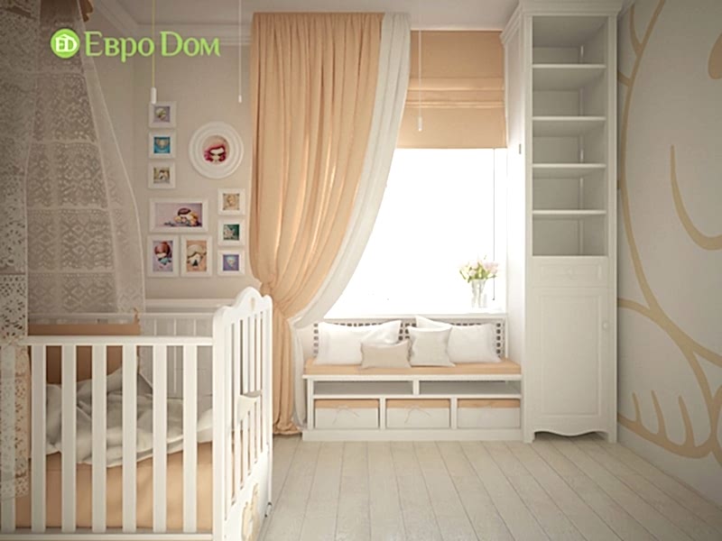 Дизайн-проект панельной трехкомнатной квартиры в стиле неоклассика. Интерьер детской комнаты