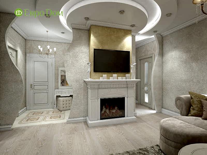 Дизайн трехкомнатной квартиры в классическом стиле. Интерьер гостиной