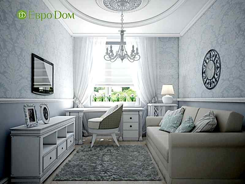 Дизайн трехкомнатной квартиры в классическом стиле. Интерьер кабинета