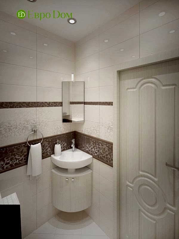 Дизайн трехкомнатной квартиры в классическом стиле. Интерьер гостевого санузла